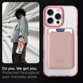 thumbnail image 3 of ELEHOLD Clear Magnetic Wallet Case For iPhone 13 , Mag Safe Compatible Transparent Hard PC + TPU Back Shockproof Protection Case Cover with Magnetic Card Holder ,Pink, 3 of 6