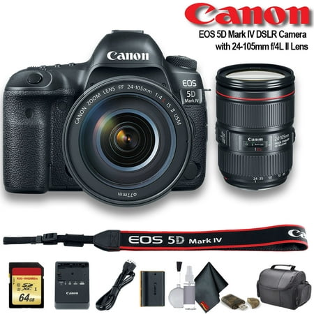 Canon EOS 5D Mark IV DSLR Camera with 24-105mm f/4L II Lens (Intl Model) - Starter Bundle