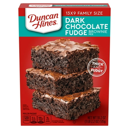 Pack Of 3 Duncan Hines Dark Chocolate Fudge Brownie Mix 18.2 oz (Package May Vary)