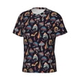 thumbnail image 3 of Rocae Colorful Mushrooms in Doodle Style for Men's Moisture-Wicking Crew Tee - T-Shirt for Sports, Outdoor Activities, and Casual WearSmall, 3 of 9