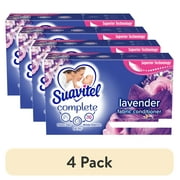(4 pack) Suavitel Complete Dryer Sheets, Fabric Conditioner, Fresh Lavender, 70 Sheets