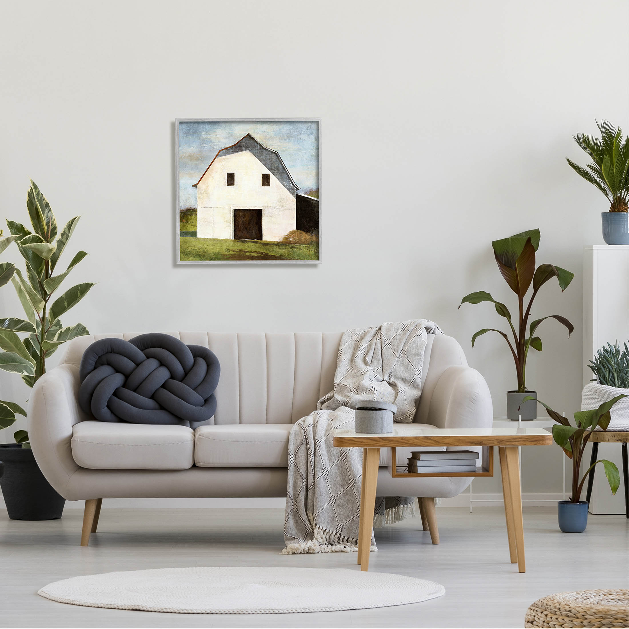 Stupell Industries Rural Barn Farm Painting Painting Gray Framed Art Print Wall Art, Design by Suzanne Nicoll