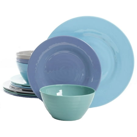 Marine Blue Dinner - Mix n Match 12 Pcs. Blue Durable Melamine Dinner set For 4 Person