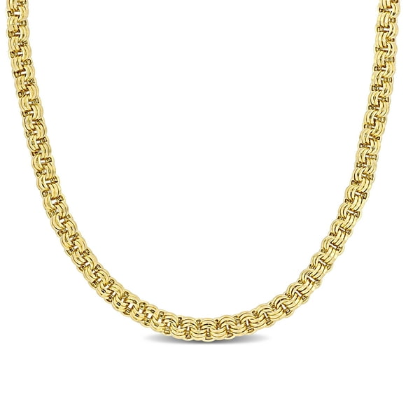 Miabella 14kt Yellow Gold Triple Link Chain Necklace