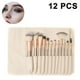 thumbnail image 1 of Juego de 12/18/24 brochas de maquillaje sintéticas para contorno, correctores, base, polvos, sombras de ojos, con mango cónico dorado champán., 1 of 8