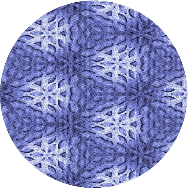 Ahgly Company Tapis d'Intérieur Lavables en Machine, Circulaires de Transition Bleu Ciel, Ronds de 5 Pi