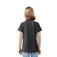 thumbnail image 7 of Short Sleeve Polo Shirts Girls Kids Uniform Polo Shirt 3-14 Years, Dark Gray, 7 of 7