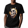 thumbnail image 6 of Skull Bee Men's T Shirts Funny Abstract T-Shirt for Men Crew Neck Tees Cotton Tops, Black, S, 6 of 7