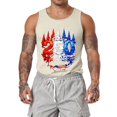 thumbnail image 2 of Hogleaql American Usa Flag Tank Top for Men 4th Of July Muscle American Flag Print Sleeveless Shirts Crew Neck Patriotic Gym Trendy Shirts for Men Khaki S, 2 of 4
