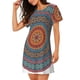 thumbnail image 2 of Easygdp Mandala Camisón de manga corta para mujer, informal, estampado, 2 of 6