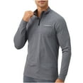 thumbnail image 6 of cfhntfmh Mens 1/4 Zip Pullover Workout Performance Tshirt Long Sleeve Hiking Outdoor Shirts Quick Dry Gym Tops(Gray,Large), 6 of 6