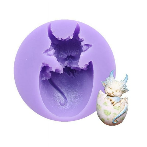 Sorrowso 2pcs Baby Dragon Silicone Mold Cake Jelly Ice Chocolates Fondant Silicone Molds