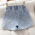 thumbnail image 7 of Shadoumai Girl Ripped Jean Shorts Cute Summer High Waisted Denim Shorts Jorts with Pocket Kids Comfortable Clothes, 7 of 7