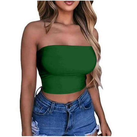 Women s Strapless Bralette Wireless No Slip Stretchy Tube Top Bra Yoga Casual Soft Breathable Brassiere