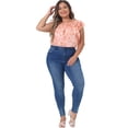 thumbnail image 3 of DARING DIVA Women's Plus Ruffle Sleeve Keyhole Back Chiffon Blouse 1X Light Orange, 3 of 6