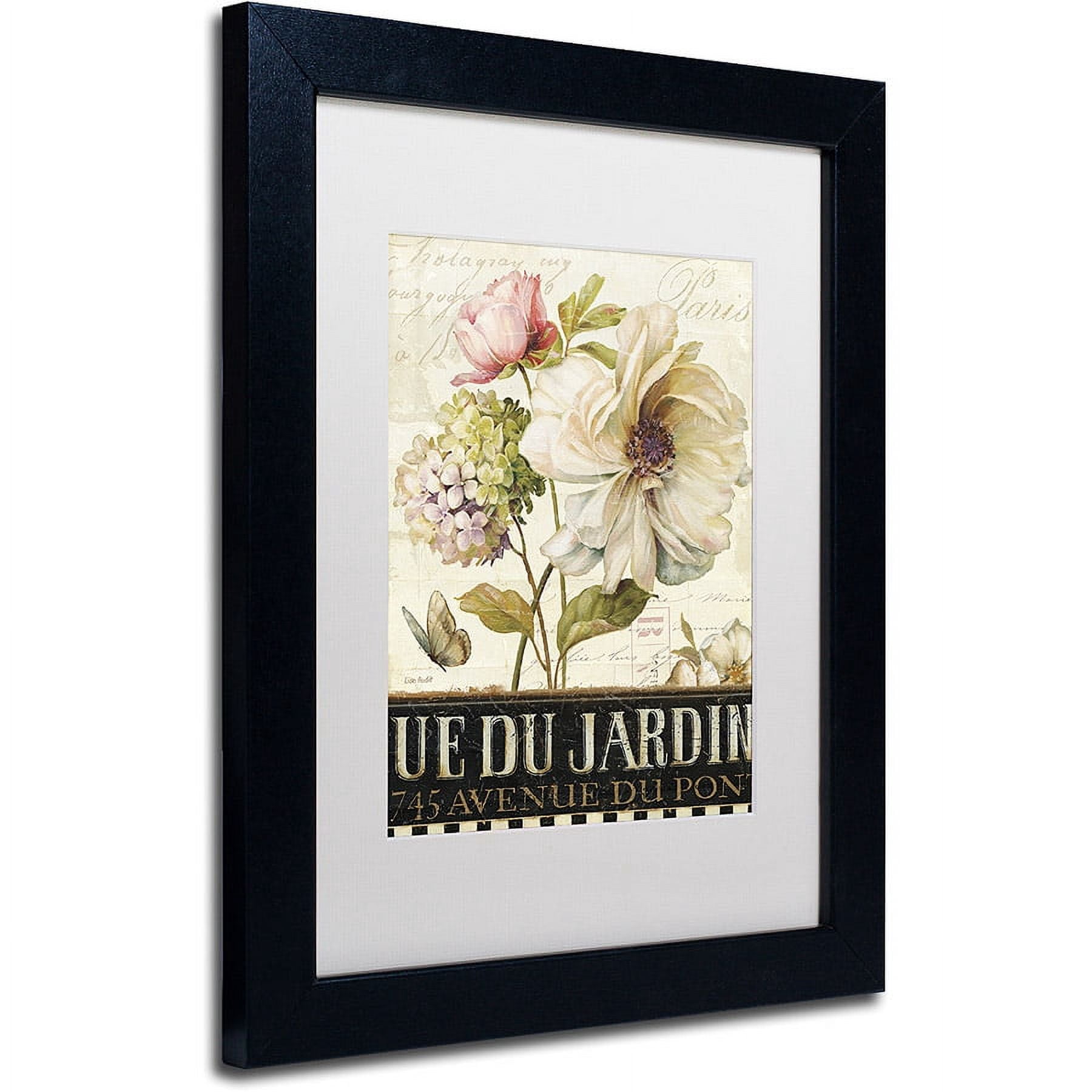 Trademark Fine Art "Marche de Fleurs II" Canvas Art by Lisa Audit, White Matte, Black Frame