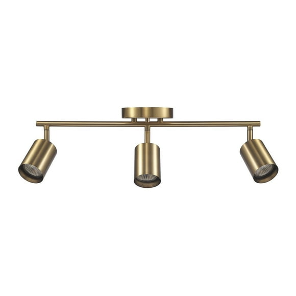 21" 3-Light Matte Brass Track Lighting with Pivoting Track Heads, 91007988