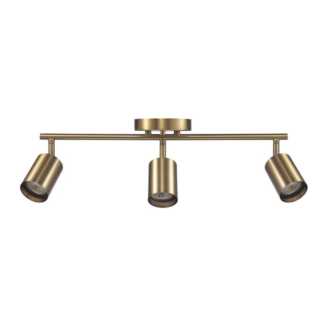 21" 3-Light Matte Brass Track Lighting with Pivoting Track Heads, 91007988