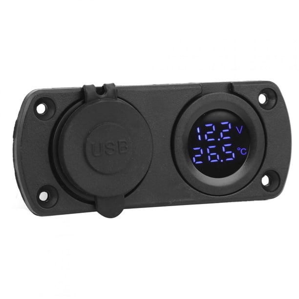 Cargador con voltímetro y toma de corriente, cargador con voltímetro de temperatura, encendedor de cigarrillos para automóvil, medidor de voltaje, cargador USB