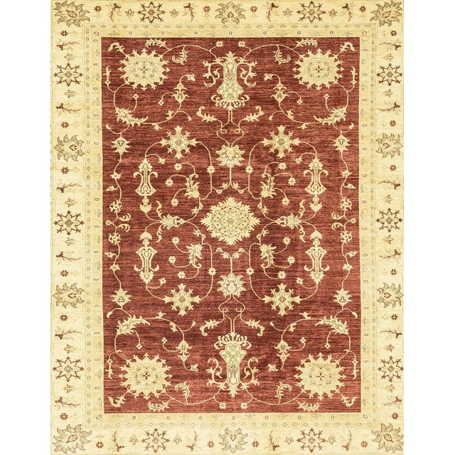 Ahgly Tapis Rectangulaire Abstrait Jaune Moutarde Lavable en Machine, 7 Pieds x 10 Pieds