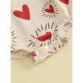 thumbnail image 6 of Infant Baby Girls Valentine's Day Romper Cozy Long Sleeve Contrast Trim Round Neck Heart Print Jumpsuit, 6 of 8