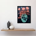 thumbnail image 2 of Flower Blooms and Thistles Vase Floral Linocut Pink Turquoise Blue Scottish Plant Art Print Framed Poster Wall Decor 12x16 inch, 2 of 5