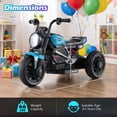 thumbnail image 3 of Gymax 6V Kids Motorcycle w/Song Story LED Headlights Accelerator Pedal & 3 Wheels Blue, 3 of 10