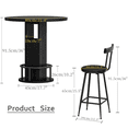 thumbnail image 4 of Leumius 3-Piece Bar Table Set with 2 Stools,31.5" Round Pub Table with Metal Ring Footrest,Space-Saving Dining Set for Kitchen,Living Room,Small Space,Black, 4 of 6