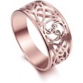 thumbnail image 1 of GFDYREE Triskele Trinity Celtic Knot Rings Stainless Steel Band for Women, 1 of 7