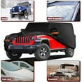 thumbnail image 6 of Waterproof Car Cover for Jeep Wrangler 4 Door 2006-2025 JK JL Outdoor Waterproof Sun Rain Snow Hail Protection with Driver Door Zipper, 6 of 7