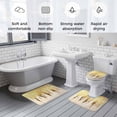 thumbnail image 5 of Abstract Gold Bath Mat 3 Piece Bathroom Rug Set, Modern Brush Luxury Strokes Artwork Non Slip Bath Rug Contour Mat and Toilet Lid Cover, Absorbent Shower Mats Soft Bath Rugs and Mats Sets, 5 of 8