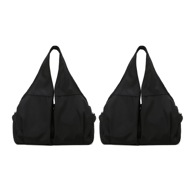 Bolso de hombro para mujer, bolso de compras ligero e impermeable, bolso de mano para el trabajo y bolso de viaje, negro + negro