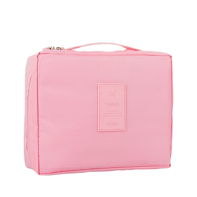 Neceser de viaje Infidev de gran capacidad con gancho. Neceser impermeable de pie para cosméticos para hombre y mujer. Organizador multicompartimento con elástico y cierre de cremallera. Tela Oxford.