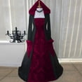 thumbnail image 2 of Renaissance Dress Women Hooded Medieval Gothic Gown Dresses Ball Gown Vintage Victorian Dresses Halloween Costume Red 5XL, 2 of 5