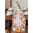 thumbnail image 2 of Table Runners 70 Inches Long Dress Scarves, Thanksgiving Eucalyptus Farmhouse Coffee/Dining/Kitchen Table Decor, Holiday Table Runner, Fall Pumpkins Autumn Retro Plaid 13x70 Inch, 2 of 7