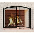 thumbnail image 3 of 2-Pannel Fireplace Screen with Doors, Handcrafted Solid Mesh,Stable Adjustable Fit Fire Spark Guard 35" D x 28" H, 3 of 9