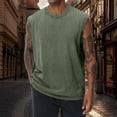 thumbnail image 2 of Men’s Sleeveless Tank Top Distressed Acid Wash Oversized Crewneck Loose Summer Tee, 2 of 8
