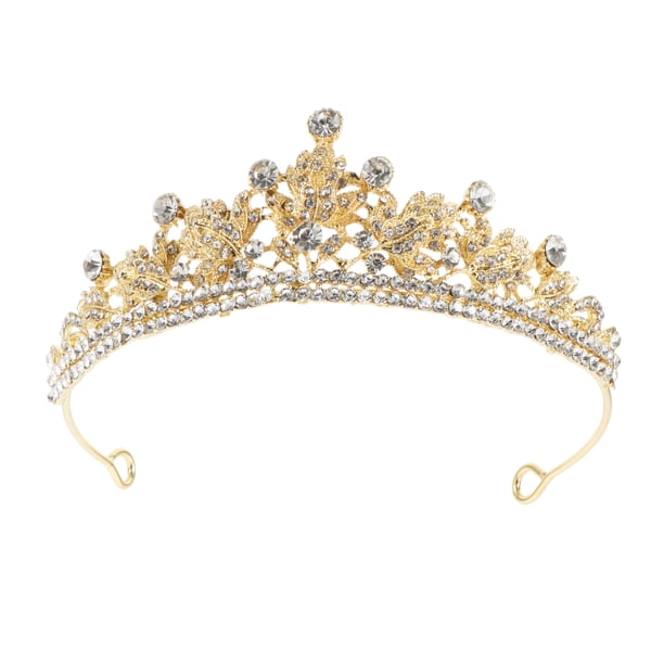 Tocado de corona de diamantes de imitación, tiara brillante para niña, vestido de novia, tocado, corona para niña
