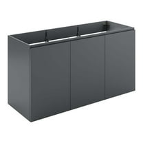 Modway 48-inch Particleboard and Melamine Wall-Mount Bathroom Vanity, Gray