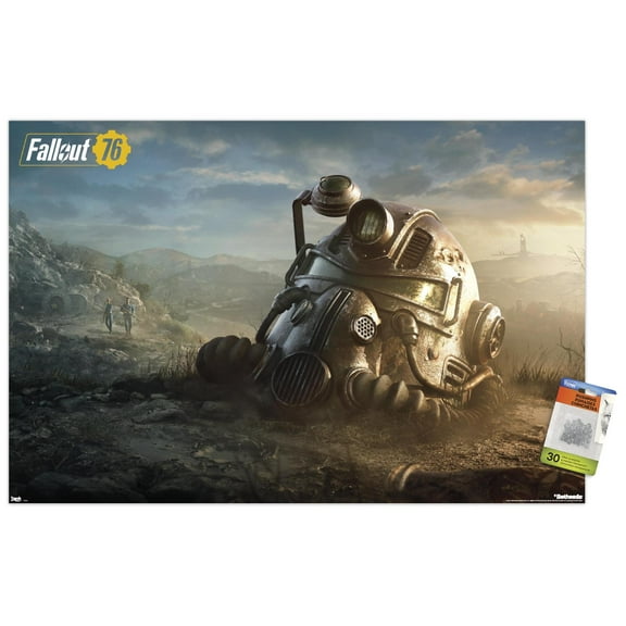 Fallout: 76 - Helmet Key Art Wall Poster with Pushpins, 22.375" x 34"
