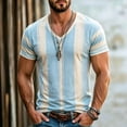 thumbnail image 2 of JAJAHO Graphic Tees Men Vintage Striped V Neck Tee Shirt Casual Summer Short Sleeve Loose Fit T-Shirts Stylish Tops, 2 of 4
