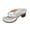 Silver, variant on HomeDM Chunky Heels Thong Sandals for Women Round Open Toe Flip-Flops Comfort Summer Beach Vacation Sandals, Black Size 5.5