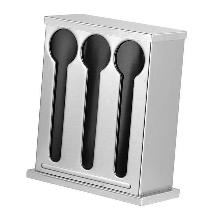 Utensil Dispenser, Cutlery Organizer, Utensil Organizers Storage Box Stainless Steel Spoon Storage Box, Table Cutlery Dispenser, for Buffet 3