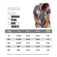 thumbnail image 5 of CASSIE LIZ Plus Size Tops 3X Summer Short Sleeve Shirts Womens Gray Floral Blouses Cute Ladies V Neck Tee Tunic Dressy Pullover 3XL 22W 24W, 5 of 5