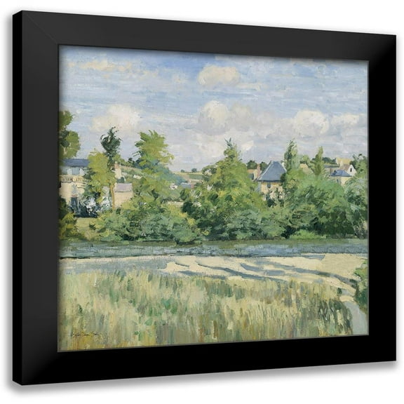 Stellar Design Studio 12x12 Black Modern Framed Museum Art Print Titled - Land 1