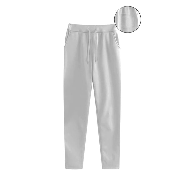 Tawop Sweatpants for women Slim Straight Pants Open Bottom Sports Sweat Pants Women with Three Pockets ,Gray ,S