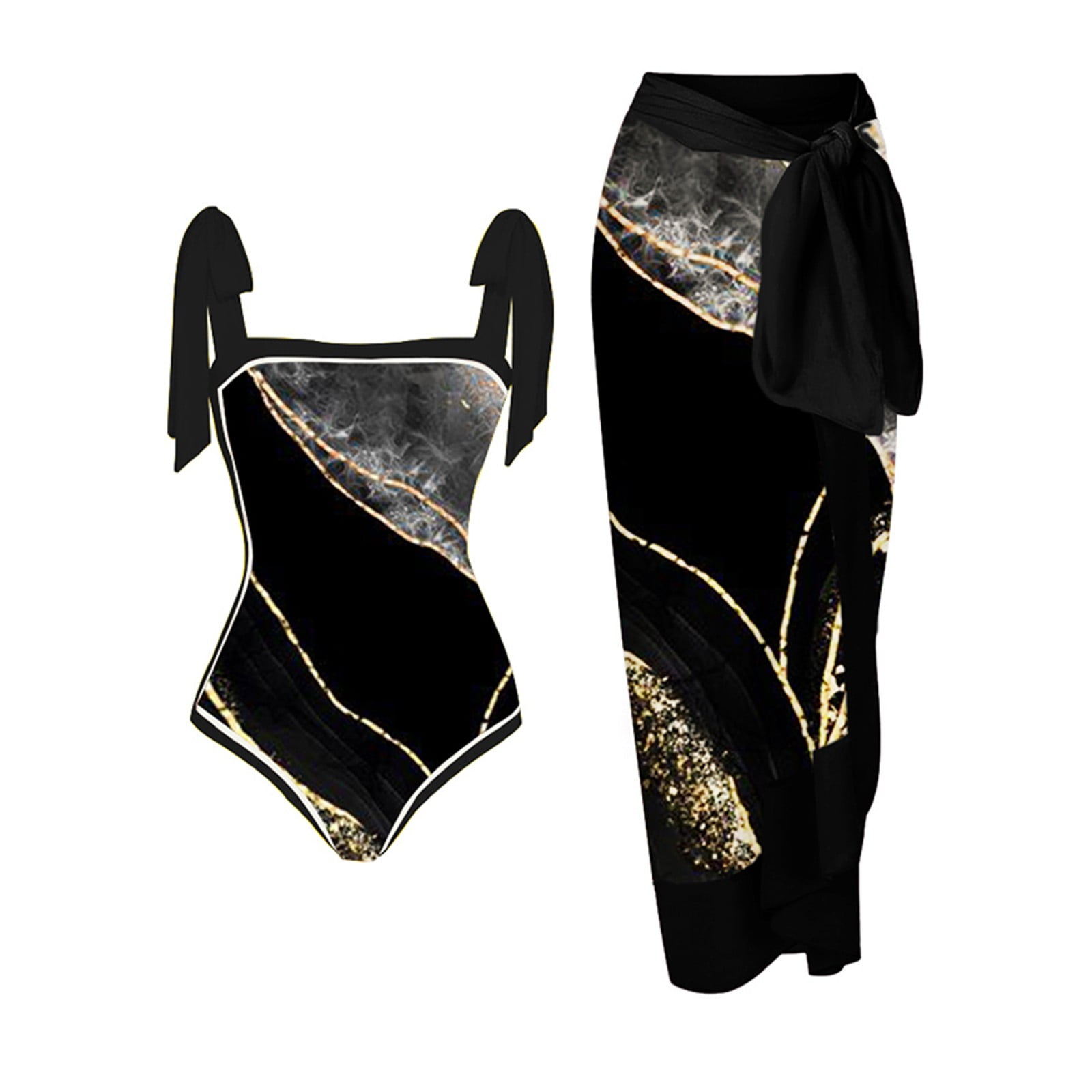 Black and gold swimsuit cover sales up