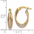 thumbnail image 4 of 14K Tri-Color Twisted Hoop Earrings (18 X 12) Made In Turkey tl713, 4 of 5