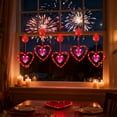thumbnail image 3 of Moocorvic 3Pcs Valentine's Day Window Lights Decorations, Heart-Shape Hanging Suction Cup Light for Home Wedding Anniversary Holiday Fireplace Indoor, 3 of 6