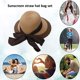 thumbnail image 5 of Sombrero de paja para mujer con circunferencia de 56-58cm, sombrero para el sol de verano, sombrero plegable de ala grande anti-ultravioleta para el sol, sombrero protector solar para cubrir la cara, 5 of 5